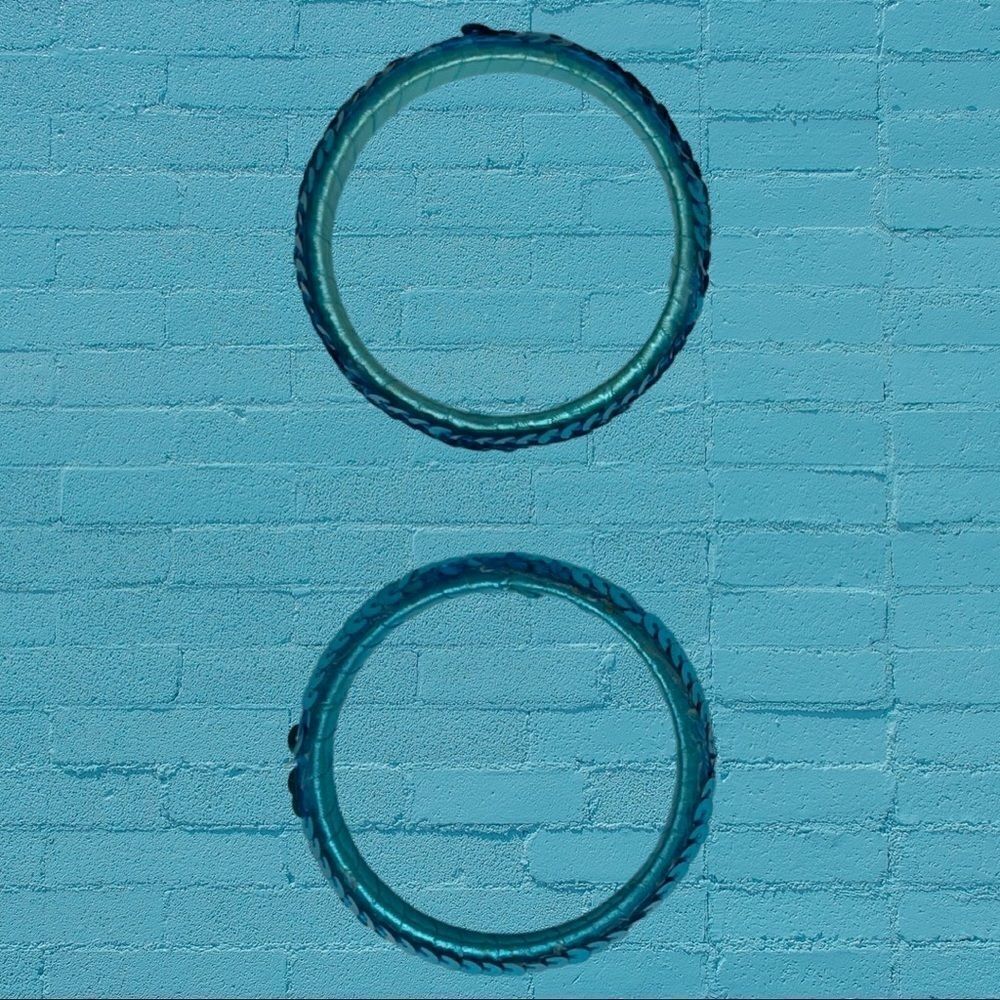 Turquoise Sequin Bangle Set - Picture 5 of 6